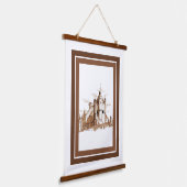 Bosbouw - Spaans kasteel Hangend Wandkleed (Gebogen)