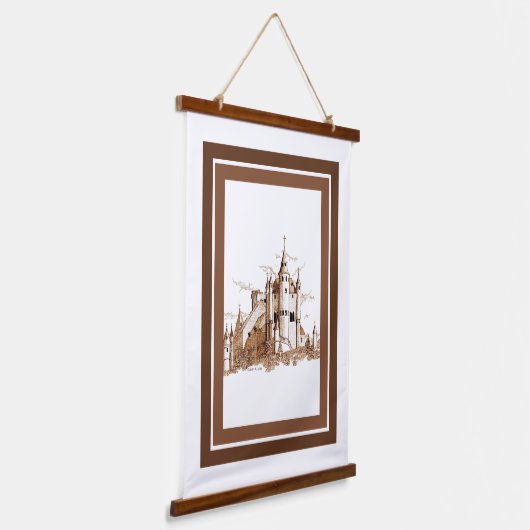 Bosbouw - Spaans kasteel Hangend Wandkleed (Gebogen)