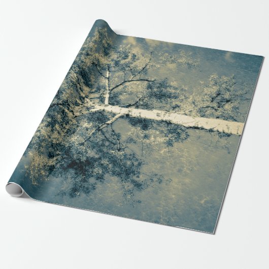  bosbouw tegen grijze hemel cadeaupapier (Uitgerold)
