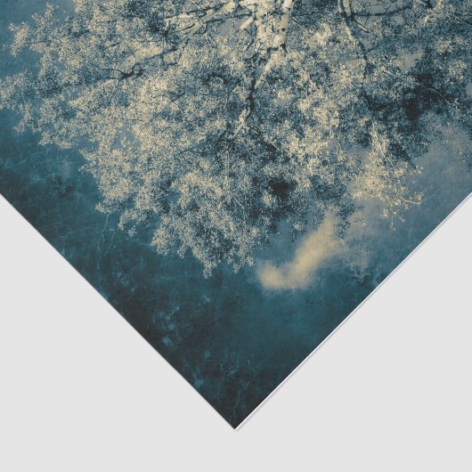 bosbouw tegen grijze hemel tissuepapier (Detail)