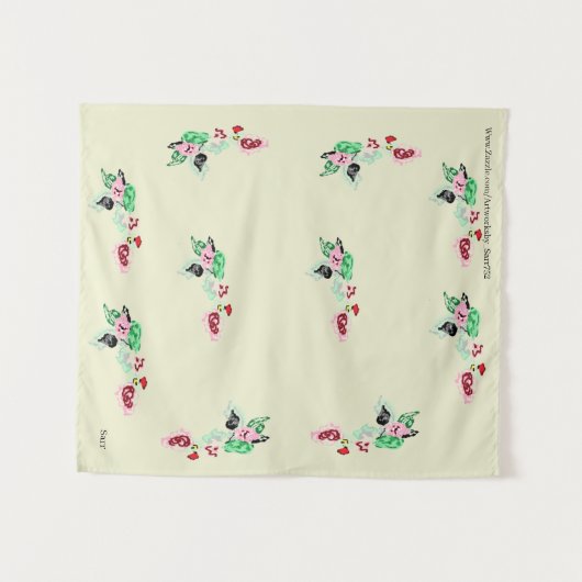 Bosbouw: wijn met Rozen Wandkleed (Voorkant (horizontaal))