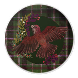 Bosbouwbladeren en Paarse afwerking Keramische Knop