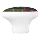 Bosbouwbladeren en Paarse afwerking Keramische Knop (Zijkant)