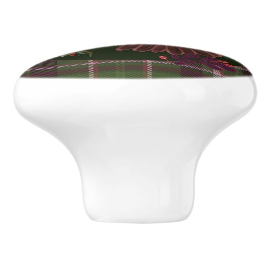 Bosbouwbladeren en Paarse afwerking Keramische Knop (Zijkant)