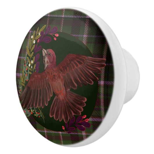 Bosbouwbladeren en Paarse afwerking Keramische Knop (Rechts)