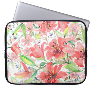 Bosbouwbloemen met vogel. Wilde lende l Laptop Sleeve