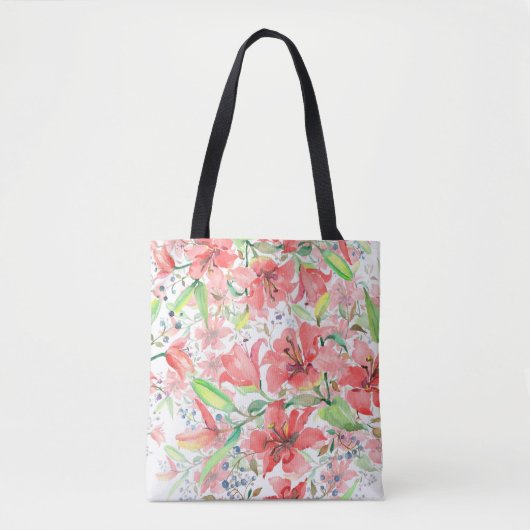 Bosbouwbloemen met vogel. Wilde lende l Tote Bag (Voorkant)