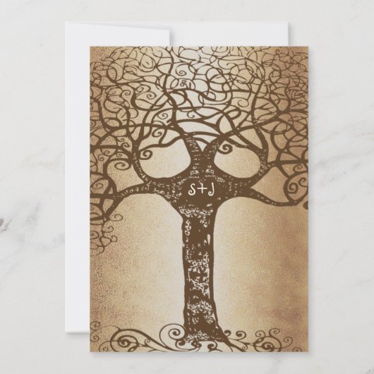 Bosbouwbomen op bruin papier kaart (Achterkant)