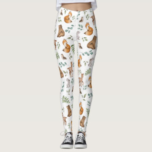 Bosbouwbos diersoorten groen patroon leggings