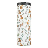 Bosbouwbos diersoorten groen patroon thermosbeker (Achterkant)
