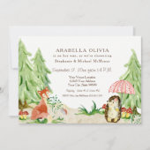 Bosbouwbos Fox Hedégel Girl Baby shower Kaart (Voorkant)