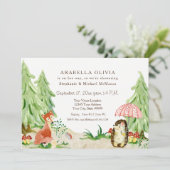 Bosbouwbos Fox Hedégel Girl Baby shower Kaart (Staand voorkant)