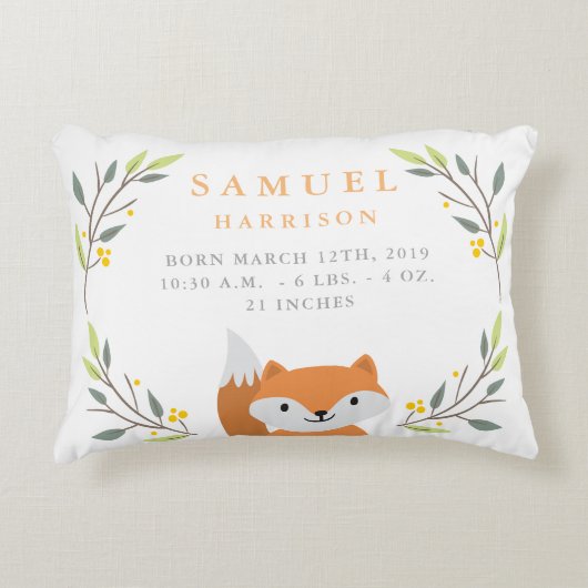 Bosbouwbossen - Fox Nursery Pillow Accent Kussen (Voorkant)