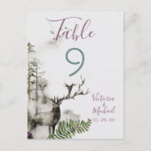 Bosbouwbossen waterverf Deer Table Number Cards Briefkaart (Voorkant)