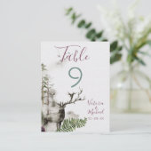 Bosbouwbossen waterverf Deer Table Number Cards Briefkaart (Staand voorkant)