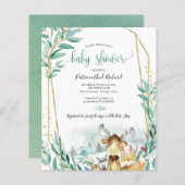 Bosbouwdieren Baby shower Budget Invitations (Voorkant / Achterkant)