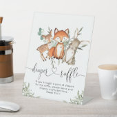 Bosbouwdieren Baby shower Diaper Raffle Reclamebord Met Voetstuk (Insitu)