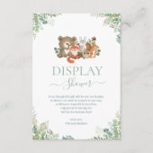 Bosbouwdieren Baby shower Display Shower Enclos Informatiekaartje (Voorkant)