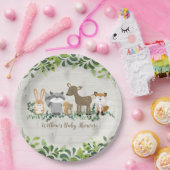 Bosbouwdieren Baby shower Papieren Bordje (Feest)