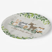 Bosbouwdieren Baby shower Papieren Bordje (Gekanteld)