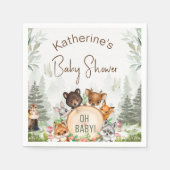 Bosbouwdieren Baby shower Servet (Voorkant)