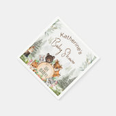 Bosbouwdieren Baby shower Servet (Hoek)