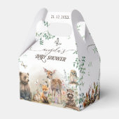 Bosbouwdieren Baby shower van groenbossen Bedankdoosjes (Achterkant)