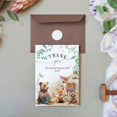 Bosbouwdieren Baby shower van groenbossen Bedankkaart