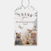 Bosbouwdieren Baby shower van groenbossen Cadeaulabel (Voorkant)