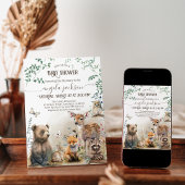 Bosbouwdieren Baby shower van groenbossen Kaart