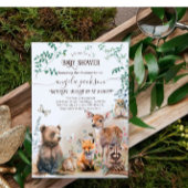 Bosbouwdieren Baby shower van groenbossen Kaart