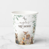Bosbouwdieren Baby shower van groenbossen Papieren Bekers (Achterkant)