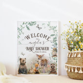 Bosbouwdieren Baby shower van groenbossen Poster