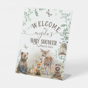 Bosbouwdieren Baby shower van groenbossen Reclamebord Met Voetstuk
