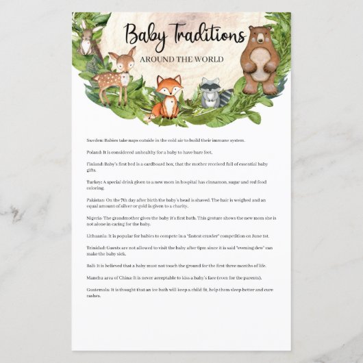 Bosbouwdieren Baby Tradities over de hele wereld (Achterkant)