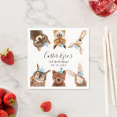 Bosbouwdieren Birthday Party Blue Servet (Insitu)