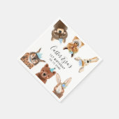 Bosbouwdieren Birthday Party Blue Servet (Hoek)