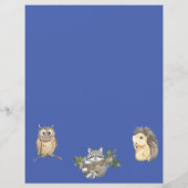 Bosbouwdieren blauw baby shower (Achterkant)