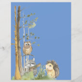 Bosbouwdieren blauw baby shower (Voorkant)