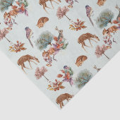 Bosbouwdieren en vogelgrijze achtergrond tissuepapier (Detail)