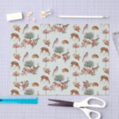 Bosbouwdieren en vogelgrijze achtergrond tissuepapier (Craft)