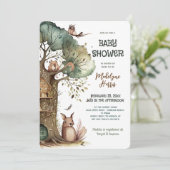 Bosbouwdieren Genderneutraal Baby shower Kaart (Staand voorkant)