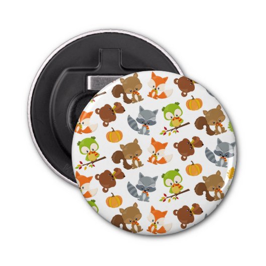 Bosbouwdieren, Herfsten Button Flesopener (Voorkant)