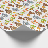 Bosbouwdieren, Herfsten Cadeaupapier (Hoek)