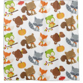 Bosbouwdieren, Herfsten Douchegordijn (Voorkant)