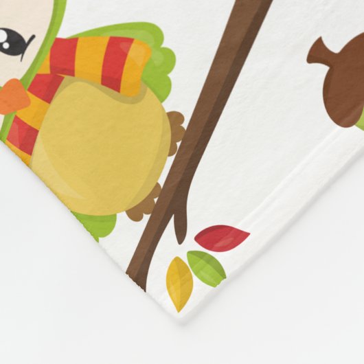 Bosbouwdieren, Herfsten Fleece Deken (Hoek)