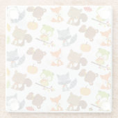 Bosbouwdieren, Herfsten Glazen Onderzetter (Achterkant)