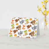 Bosbouwdieren, Herfsten Kaart (Gele Bloem)