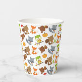 Bosbouwdieren, Herfsten Papieren Bekers (Voorkant)