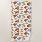 Bosbouwdieren, Herfsten Strandlaken (Voorkant)